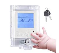 Thermostat Guard Panel - Tamper-Resistant Clear Cover, Child Proof Thermostat Lock Box With Ventilation Slots, Wall Mount Security Enclosure For School, Classroom, Business Building, Hotel