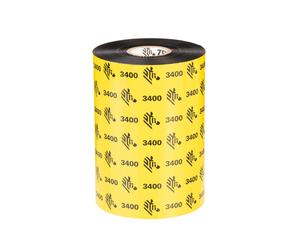 Thermotransferbänder, Zebra, 3400, Wachs/Harz, 60mm, 450m, Außen, Schwarz