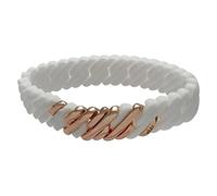 theRubz 100408 Bracciale Bianco Rosa Silicone Acciaio Inossidabile Rosa Acciaio/Silicone (15mm), Acciaio Inossidabile, 15mm, Acciaio inossidabile, Senza pietra