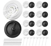 Therwen Set di 8 coperture rotonde da 20,3 cm, per diffusori a soffitto, per condotto di ventilazione HVAC, con attacco a farfalla in acciaio per condotto da 20,3 cm, dimensioni esterne: 30,5 cm