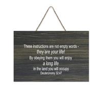 These Instructions Are Not Empty Words, They Are Your Life! By Obeying Them You Wi Cartello in legno 15,2 x 25,4 cm Bibbia Wall Art Targhe in legno per porta d'ingresso Soggiorno Cucina Decor