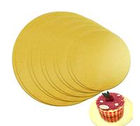 TheStriven Cake Board Set di 10 Sottotorta Rivestito Rotondo Fondant Piatto per Torte Cake Board Sottotorta Tondo in Cartone Vassoio Sottotorta Cake Board Alzata per Torta Oro Spessore 3mm