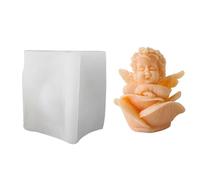 TheStriven Stampo in silicone 3D a forma di angelo per bambini, in silicone, per Pasqua, fai da te, 3D, forma di angelo 3D, per candele, per stampi in gesso (C)