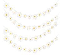 THETAG 4 striscioni bianche a forma di margherita, decorazione floreale per compleanno, 3 misure di fiori, festa estiva, primavera, fiore, ghirlanda di carta, per decorazione della stanza, fotografia