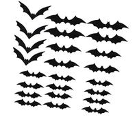 Thewasc Adesivo da parete pipistrello Decorazione di Halloween Adesivo PVC Aggrappa Realistico Pipistrello Volante Decalcomanie Da Parete Per Soggiorno Aula Halloween Decorazione Della Casa