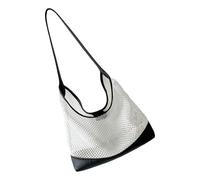 Thewasc Borsa a tracolla alla moda di grande capacità scava fuori modello borsa leggera borsa ascellare per uso quotidiano Borsa a tracolla intrecciata alla moda grande capacità, bianco, One Size