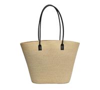 Thewasc Borsa di paglia leggera e pratica a tracolla di grande capacità borsa ascellare borsa casual per donne alla moda shopping in città, Beige, One Size