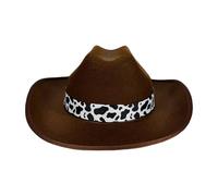 Thewasc Cappello da cowgirl regolabile a tema mucca per ragazze ragazzi leggero comodo partito Cosplay 5 scelte di colore comodi cappelli da cowboy per bambini