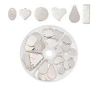 Thewasc Ciondoli Personalizzabili Antiruggine Disegni A Goccia A Forma Cuore Rotondo per Pendenti Artigianali Ciondoli in Acciaio Inossidabile