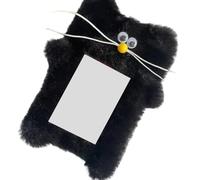 Thewasc Comoda custodia per carte in peluche per studenti pass pasto compatto multiuso caldo portafoglio sfocato, Nero , Bellezza di massa