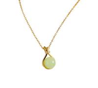Thewasc Elegante collana in acciaio inox con ciondolo a forma di giada hetiana, design moderno a catena, accessorio versatile per le donne, O character chain, come descritto, come descritto