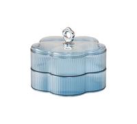 Thewasc Elegante vassoio floreale a 2 strati, pratico vassoio per frutta a guscio, snack, organizzazione della casa, accessori moderni per servire la casa