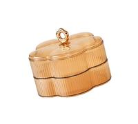 Thewasc Elegante vassoio floreale a 2 strati, pratico vassoio per frutta a guscio, snack, organizzazione della casa, accessori moderni per servire la casa