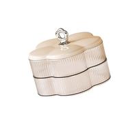 Thewasc Elegante vassoio floreale a 2 strati, pratico vassoio per frutta a guscio, snack, organizzazione della casa, accessori moderni per servire la casa