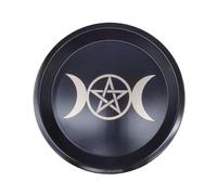 Thewasc Metallo Tarocchi Candeliere Piatto Rotondo Tè Decorativo Luce Stand Gioielli Vassoio Rituale Altari Piatto Durevole Rituale Titolare Vassoi Rotondi Decorazione Della Casa