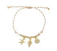 Thewasc Oceanics Ispirare Le Stelle A Stelle Ceramiche Bracciale A Corda Intrecciata Regolabile con Guscio Pesce La Spiaggia Accessorio Ceramico Stellone A Stella