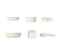 Thewasc Set di pentole antiaderenti con manico staccabile in alluminio padella padelle pentole per saltare bistecca e friggere padella antiaderente