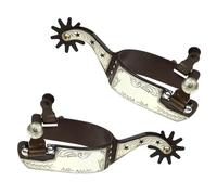 Thewasc Speroni per Stivali da Cavallo Intagliati A Mano Accessori Equitazione in Acciaio Competizioni Equestri Occidentali Sperone Cavallo in Acciaio A Basso Tenore Carbonio Uomo Donna
