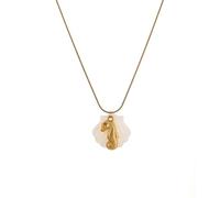 Thewasc Summers A Tema Marine Conchiglie Stelle Star Pesce Collana Ciondolo Con Catena In Acciaio Inossidabile Oro In Oro 18k Robusto