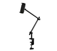 Thewasc Supporto per tablet a più posizioni con base in metallo resistente, due bracci articolati per ufficio, streaming, videochiamate, supporto per tablet con giunto sferico