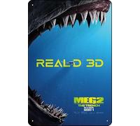 TheWeiPoster Meg 2: The Trench Movie Vintage Tin Sign Wall Art Decor per casa, soggiorno, cucina, giardino, camera da letto, ufficio, hotel, bar e pub