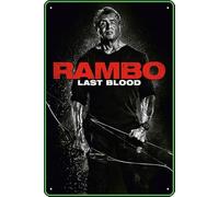 TheWeiPoster Rambo: Last Blood (2019) Targa vintage in latta da parete decorativa per casa, soggiorno, cucina, giardino, camera da letto, ufficio, hotel, bar e pub