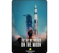 TheWeiPoster Targa vintage in latta con scritta in lingua inglese "The Day We Walked On The Moon (2019), decorazione artistica da parete per casa, soggiorno, cucina, giardino, camera da letto, ufficio