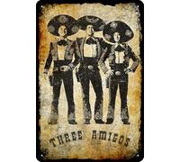 TheWeiPoster ¡Three Amigos! (1986) Targa vintage in metallo da parete decorazione per casa, soggiorno, cucina, giardino, camera da letto, ufficio, hotel, bar e pub