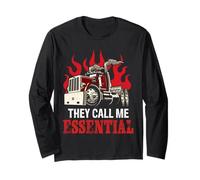 They Call Me Essential Funny Truck Driver Trucker Dad Maglia a Manica