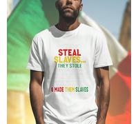 THEY DIDN T STEAL SLAVES Maglietta Uomo Cotone Estiva Moda Design Esclusivo Regalo Originale Qualità Outfit Casual Scientists Doctors Architects Astronomers Teachers Entrepreneurs Fathers Mothers Sons