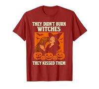 They Didn't Burn Witches Funny Dog Kiss Witchy Halloween Maglietta