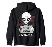 They Know Project 67 Alien Funny Six Seven 6 7 Meme Felpa con Cappuccio