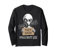 They Know Project 67 Alien Funny Six Seven 6 7 Meme Maglia a Manica