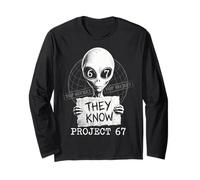 They Know Project 67 Alien Funny Six Seven 6 7 Meme Maglia a Manica