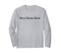 They/Them/Their Gender Neutral Pronouns Maglia a Manica