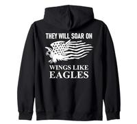 They Will Soar Wings Like Eagle Christian Isaiah 40:31 Bible Felpa con Cappuccio