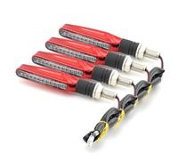 THGKL Indicatore di direzione 4 Pz/set Indicatori Luminosi Di Direzione Del Motociclo Ambra Lampeggiatori Per Moto Lampada Universale 12V Carbonio/Nero/Blu/Rosso Borsette(Red)