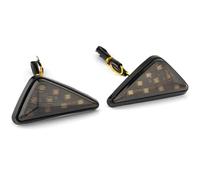 THGKL Indicatore di direzione Indicatore Di Direzione Per Moto 12V Luminoso Lampada Universale Per Triangolo Trasparente Montaggio A Incasso Lampeggiante Laterale(Black)