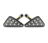 THGKL Indicatore di direzione Indicatore Di Direzione Per Moto 12V Luminoso Lampada Universale Per Triangolo Trasparente Montaggio A Incasso Lampeggiante Laterale(Clear)