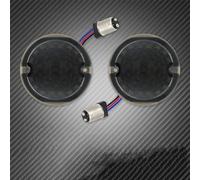 THGKL Indicatore di direzione Kit Indicatori Di Direzione Per Moto Da 3-1/4 Pollici Base Doppia Piatta Indicatore Anteriore Lampada Per Harley Heritage Softail Classic FLSTC 1994-2012(Red Light)