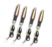 THGKL Indicatore di direzione Moto Lampeggiatori Universale 12V Lampada Carbonio/Nero/Blu/Rosso Borsette 4 Pz/set Indicatori Di Direzione Luminosi Ambra Lampeggiatore(Black)