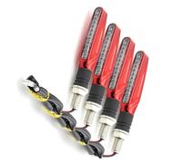THGKL Indicatore di direzione Moto Lampeggiatori Universale 12V Lampada Carbonio/Nero/Blu/Rosso Borsette 4 Pz/set Indicatori Di Direzione Luminosi Ambra Lampeggiatore(Red)