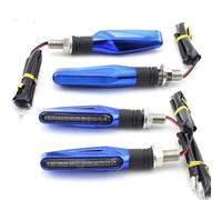 THGKL Indicatore di direzione Moto Lampeggiatori Universale 12V Lampada Carbonio/Nero/Blu/Rosso Borsette 4 Pz/set Indicatori Di Direzione Luminosi Ambra Lampeggiatore(Blue)