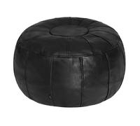 Thgonwid Pouf marocchino non imbottito, soluzione per riporre i poggiapiedi, sedia a sacco, poggiapiedi, nero