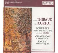 THIBAUD JACQUES (violino) - Trio per piano D 898 op 99 n.1 in SI (1827) Concerto per violino piano e quartetto archi op 21 Berceuse op 16 (1878) violino e piano