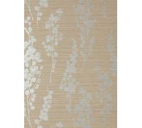 Thibaut Carta da parati Spring Blooms - Metallic Silver on Taupe