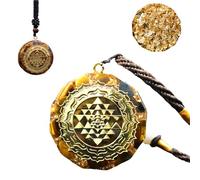 ThiCc Collana di cristallo da meditazione, realizzata a mano, con ciondolo a geometria sacra dello Sri Yantra, con pietre preziose naturali, gioielli curativi Reiki, per yoga, equilibrio energetico