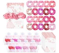 Thiccywoov 50 set di bomboniere per gli ospiti Quinceanera - 50 elastici - 50 biglietti di ringraziamento, 50 sacchetti in organza per dolci 15 anni