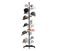Thick forest Espositore autoportante per cappelli, in metallo, con 25 ganci circolari personalizzabili, per casa o commerciale, colore: nero