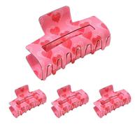 Thick Hair Claw Clips, Rectangle Love Heart Pattern, Strong Jaw Grip, Decorative and Stylish Everyday Hair Accessories, Perfect for Everyday Wear, 3.15x1.57 inches Multicolor